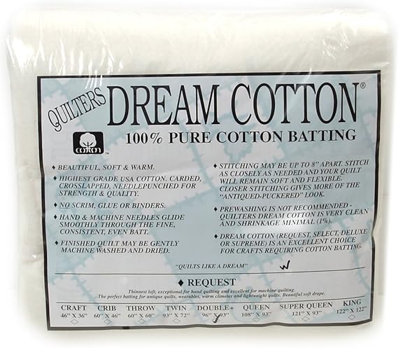 Quilter's Dream Cotton White Request Batting (96" x 93") Double