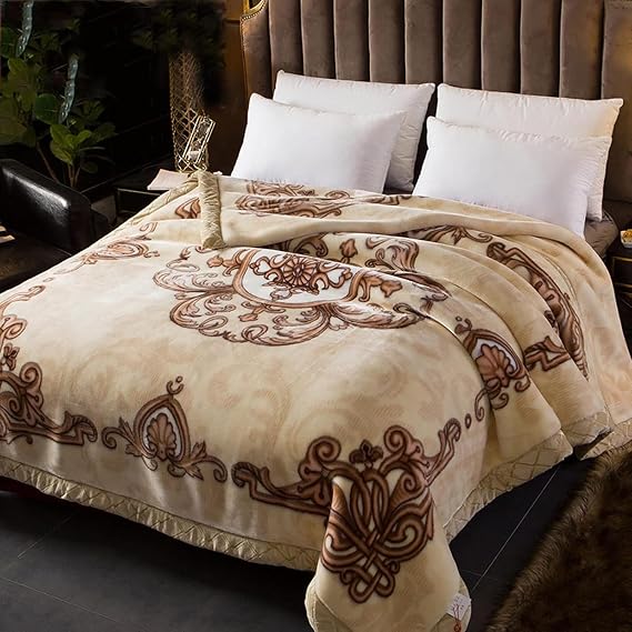 LGYKUMEG Korean Mink Blanket 59x79 inch, Throw Blankets Silky Soft Plush Warm - 2 Ply Reversible Raschel Bed Throw Blanket for Single Bed (150x200cm2kg)