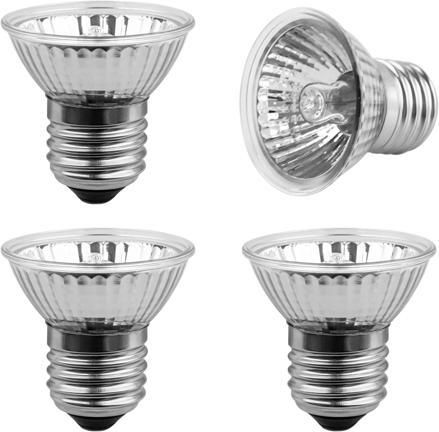 SCNNC E27 Reptile Heating Bulb UVA UVB Bulb Tortoise 50W 230V, Dimmable Sunbathe Heat Lamp, E27 Reptile Basking Bulb for Bearded Dragon Lizard Snake Gecko Turtle Chameleon, Pack of 4 [Energy Class G]