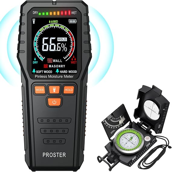 Proster Compass & Pinless Moisture Meter
