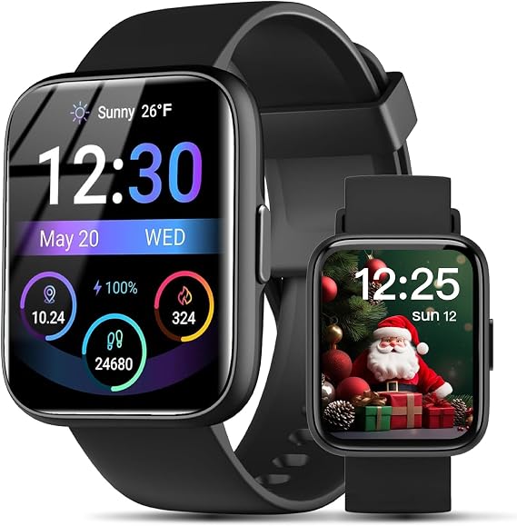 JeeJTek Smart Watches for Men Women - 1.83" HD 2025 Fitness Tracker with 100 Sports Modes, Heart Rate/Sleep Monitor, Bluetooth Call & Music Control IP68 Waterproof for iPhone/Android