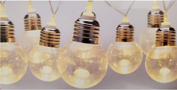 Koopman International Light Bulbs Party Light String Set of 10 Warm White LED Lights Battery Operated