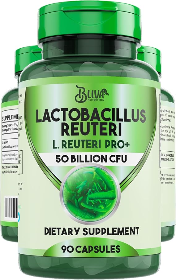 BLIVA Lactobacillus Reuteri Capsules L Reuteri 50 Billion CFU 90 Capsules