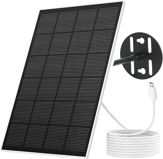 NETVUE Solar Panel for Bird Feeder Camera only, Type-C Charger, IP65 Waterproof for Outdoors, 3W Continuously Power Supply, 360 Swivel Bracket