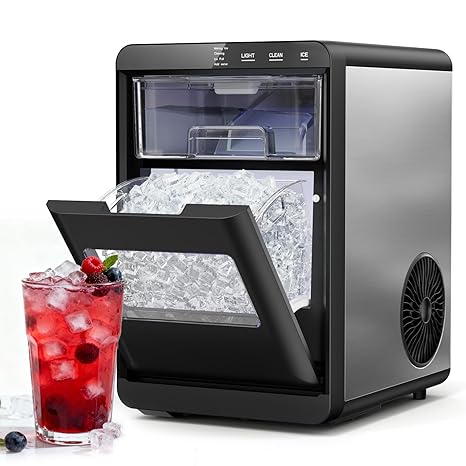 Nugget Ice Maker Countertop, 45lbs/24H Pebble Ice Maker