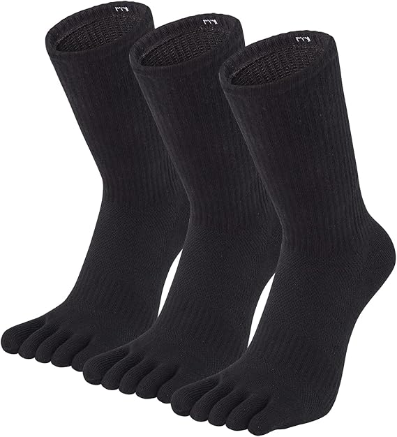 Fasot Toe Socks for Men 5 Finger Cotton Athletic Running Wicking 3 Pack