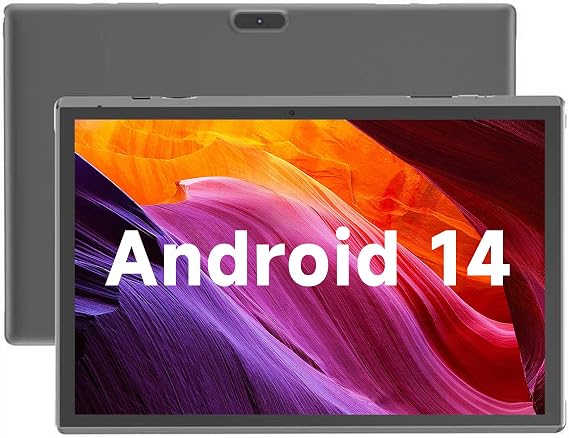10 Inch Tablet Android 14 Tablets 10" Tableta Computer 6GB RAM 32GB ROM 1TB Expand, 2MP+8MP Dual Cameras WiFi-6 Bluetooth, 1280x800 IPS 10.1 IN HD Display Tab, 6000mAh Long Battery Life Android Tablet