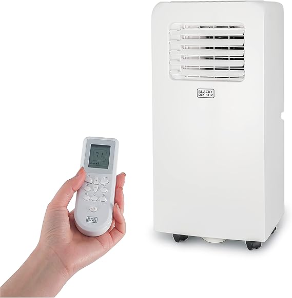 BLACK+DECKER 8,000 BTU Portable Air Conditioner with Remote Control, White