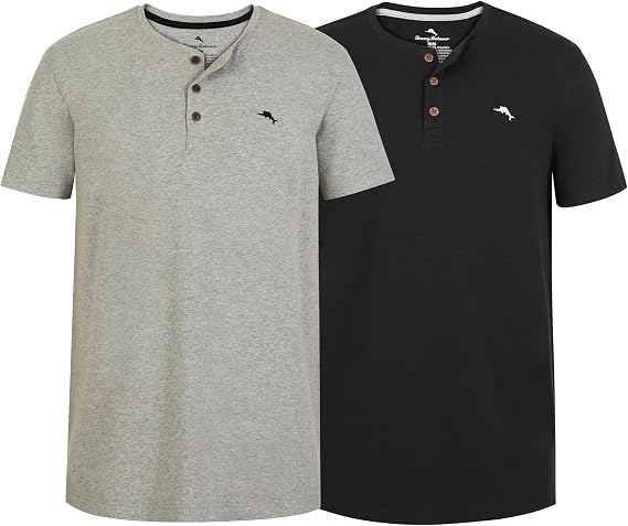 Tommy Bahama Mens 2 Pack Henley T-Shirts Soft Cotton Short Sleeve Shirt