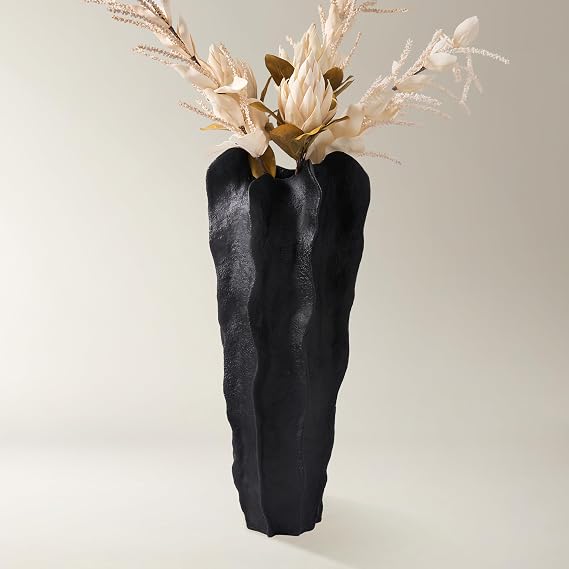 Z Gallerie Playa 36" Black Resin Modern Floor Vase