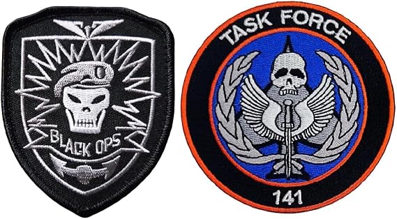 Black Ops Task Force 141 Tactical Patch | 2pc Hook Fastener Backing B264