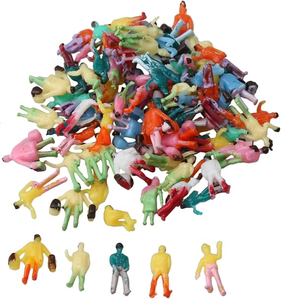 100 Pieces 1:200 Scale Hand Painted Layout Model Train People Figure