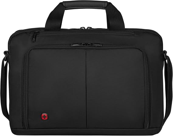 Wenger Source evrak çantası, askılı dizüstü bilgisayar çantası, 16 inçe kadar dizüstü bilgisayar, 10 inçe kadar tablet, 10 l, kadın erkek, ofis, iş, üniversite, okul, siyah