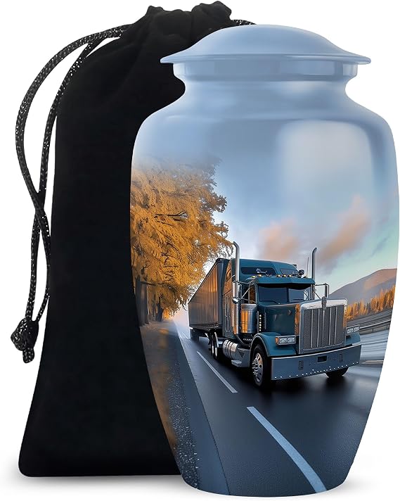 Truck Memorial Urns for Human Ashes Adult Mom & Dad, Funeral Large Urn for Human Ashes Adult Men & Women, Cremation Gift for Decorative, 10inch