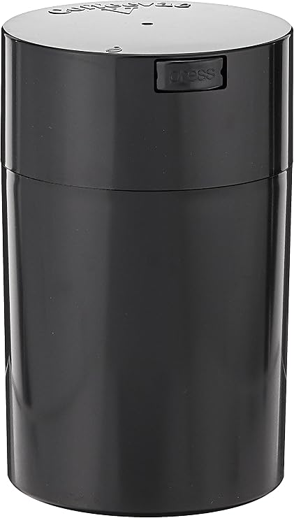 Coffeevac 1LB Patented Airtight Container with Degassing Valve | Multi-use Vacuum Container Works as Smell Proof Containers for Ground Coffee and Coffee Bean Containers. Black