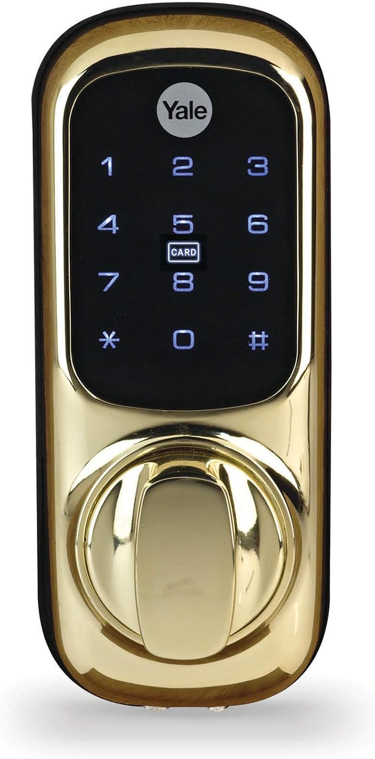 Keyless Lock Push Button, Yale - Keyless Connected Smart Door Locks, Colour Polished Brass [Energy Class A++]