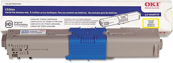 OKI 44469719 Toner Cartridge, 5K Yield, Yellow