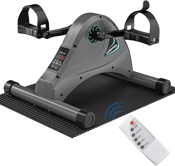 Mini Exercise Bike Pedal Sit Down, Under Desk Bike Leg Exerciser Sitting Down, Pedal Exercisers Foot Pedal Exerciser, Seated Pedal Exerciser Desk Bike