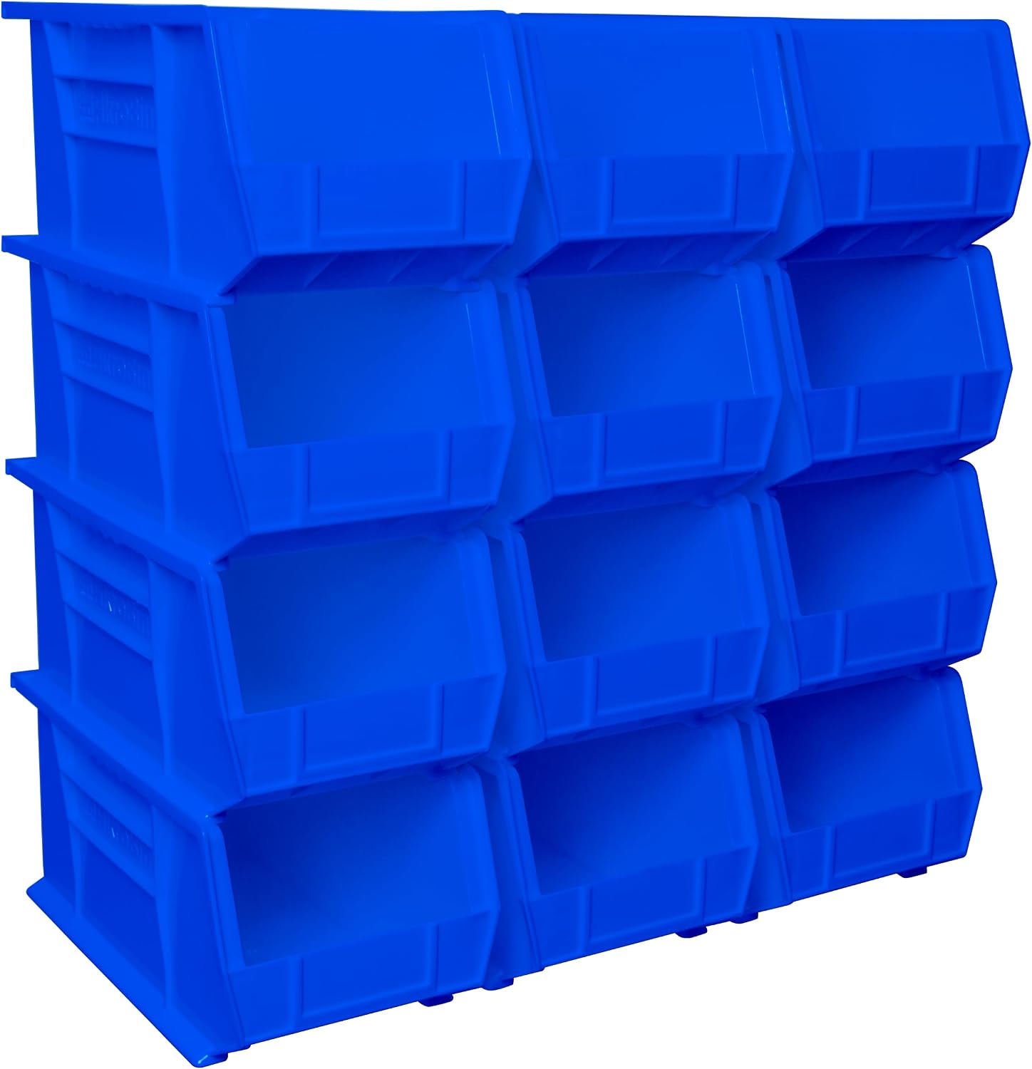 Akro-Mils 30240 AkroBins Plastic Storage Bins, Space-Saving Stackable Bins for Garage, Pantry, Craft Organization, 37.5 cm x 21 cm x 17.8 cm, Blue, 12-Pack