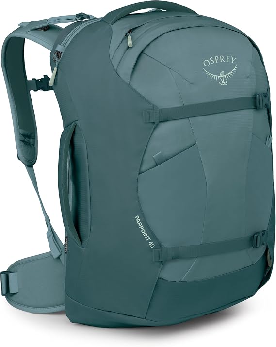 Osprey Farpoint Men's Travel Pack, 40L, Cascade Blue-Torrent Blue