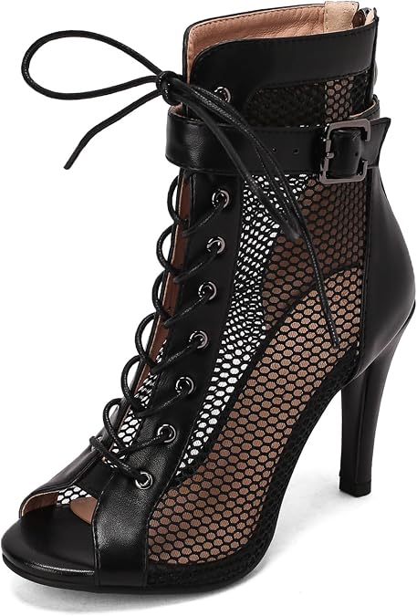 Women Mesh Heels Gladiator Sandals Stiletto