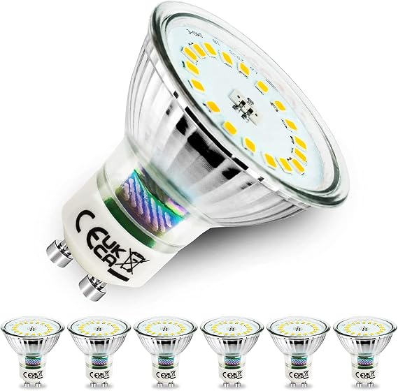 6X 10W GU10 LED Bulbs Warm White Light Bulb Replaces 100W Halogen [Energy Class F]