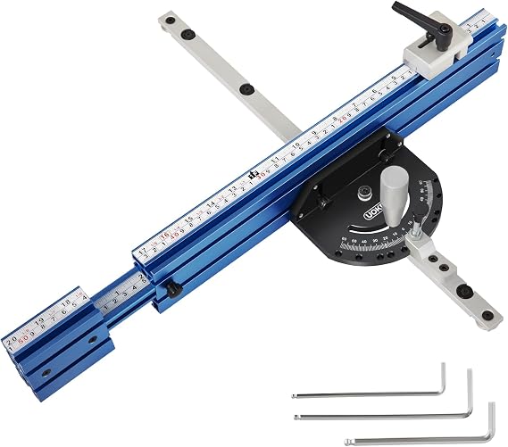 Table Saw Miter Gauge Fence w/11 Preset Angle Stops