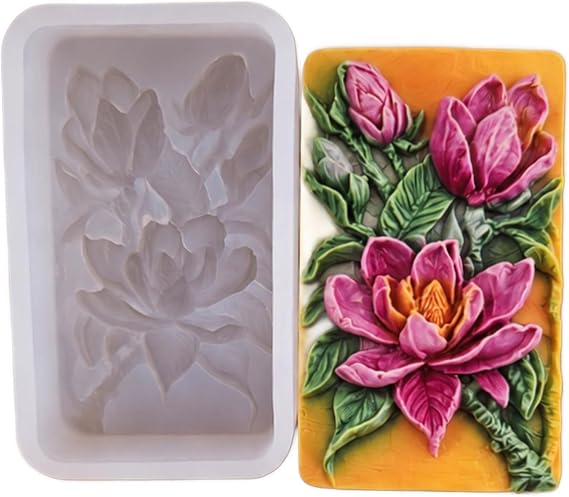 Magnolia Silicone Mold for SOAP Making, Candle, Resin and Other Crafts Flower
