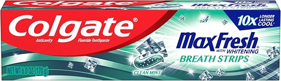 Colgate MaxFresh Whitening with Breath Strips Toothpaste Clean Mint 6 Ounce (Pack of 1)