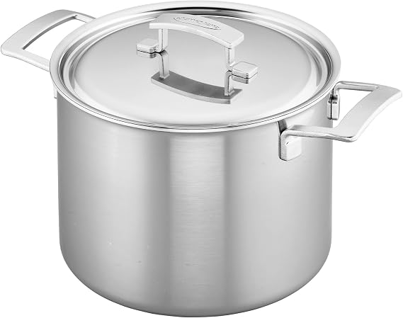 Demeyere Industry 5, 8-qt Stainless Steel Stock Pot, 5-Ply Construction, Compatible on all Stovetops, Made in Belgium