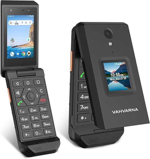 Rugged Flip Phone Unlocked, 4G LTE 2.8'' Touchscreen Smart Cell Phone Android 11, 100dB Speaker GPS MIL-STD IP68 Waterproof Dust-proof Drop-proof, T-Mobile AT&T Compatible, Global Version (Black)