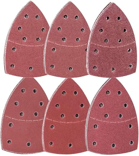 72 Pcs Sanding Sheets, Hook and Loop Mouse Sander Pads Sander Paper for Multi-Sanders,12pcs Each Assorted 40/60/80/120/180/240 Grits, Including All Grit Grades, Coarse To Fine
