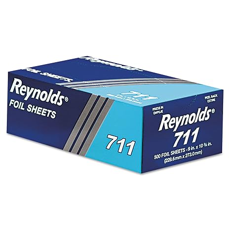 Reynolds Wrap 711 Pop-Up Interfolded Aluminum Foil Sheets, 9 x 10 3/4, Silver, 6 Packs of 500 (Case of 3000 Sheets) | Interfolded, 3,000 Total Sheets, Saves Time and Money, Convenient Pop-Up Dispenser, Perfect for Restaurants/Take Out