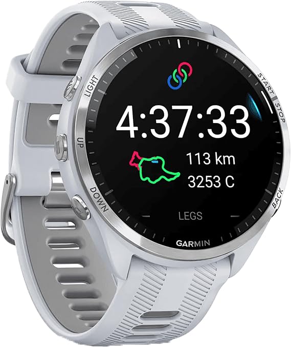 Garmin Forerunner 965 Running Smartwatch - Whitestone and Powder Gray
