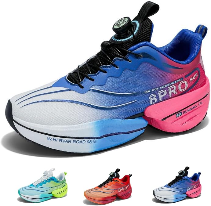 Womens Carbon Plate Marathon Running Racing Shoes Thick Cushioned Sole Professional Breathable Lightweight Athletic Sneakers