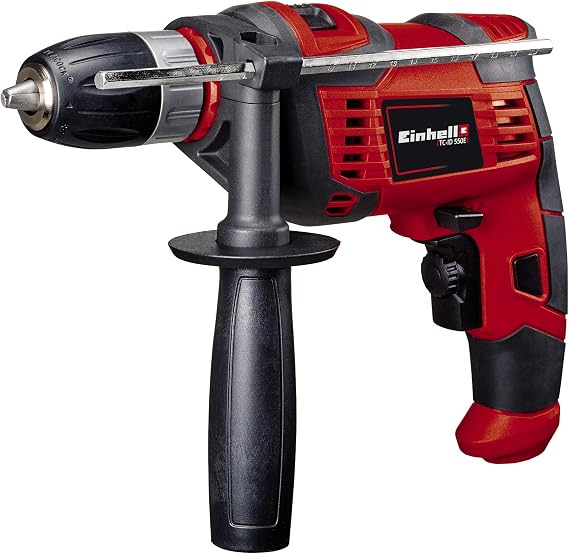 Einhell Darbeli Matkap TC-ID 550 E (550 W, elektronik devir ayarı, devir ön seçimi, sağ/sol dönüş, metal derinlik mesnedi, yardımcı tutma kolu) - 4258621