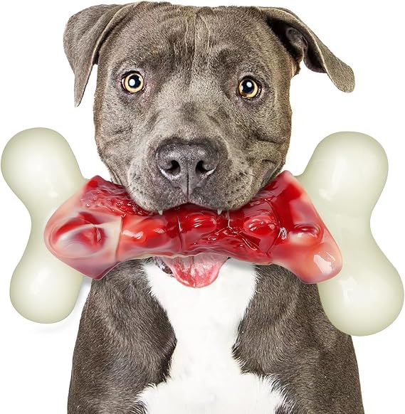 DEBAK Dog Toys for Aggressive Chewers, Dog Toys to Keep Them Busy, Durable and Strong Dog Bones for Heavy Chewers, Almost Indestructible for Lasts a Long Time