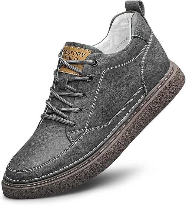 Men's Elevator Shoes Invisible Height Increasing Shoes Premium Leather Fashion Casual Shoes 2.4 Inches Taller Comfortable Walking Shoes for Heel