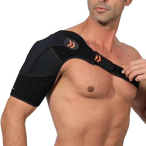 Shoulder Brace for Women and Men (One Size Fit Most,Right/Left)|Shoulder Support Brace Arm Sling, Adjustable Arm Compression Sleeve for AC Joint Pain Relief, Torn Rotator Cuff, Injuries