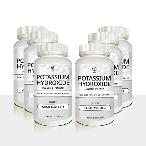 Potassium Hydroxide (Caustic Potash) (KOH) - Chemical | Pack of 6