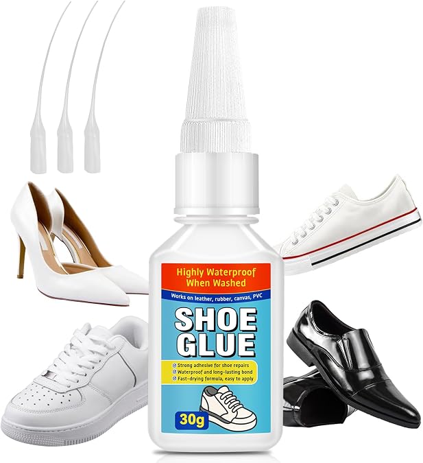 Shoe Glue, Shoe Glue Sole Repair Adhesive, Waterproof and Long-Lasting Strong Adhesive for Sneakers, Boots, Leather, Handbags, Soles, Heels, 30g