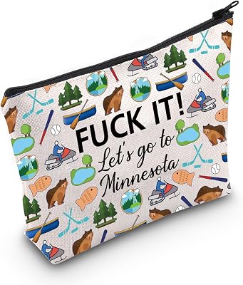 MNIGIU Minnesota Cosmetic Makeup Bag Minnesota Travel Gift Minnesota Travel Pouch Girls Trip to Minnesota Gift for Her Go to Minnesota, Medium