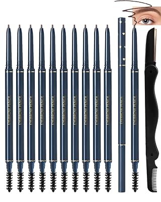 Eyebrow Pencils for Women, 12Pcs Brown Ultra-Fine Eye Brow Pencil Set,Easy to Color,Long-Lasting Waterproof Eyebrow Tint Pen Kit for Define Shape and Fill Brow,Womens Day Eye Makeup Gift for Girl-03