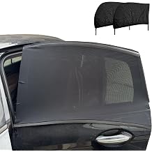 Car Side Window Shades, OUTTDID 2 Pack Rear Window Sun Shades, Car Heat and UV Protection Stretchy Mosquito Net Cover Fit Cars SUVs - Up to 92x140cm