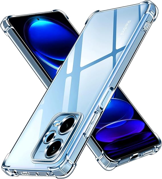 Ehr. Xiaomi Redmi Note 12 Pro 5G Uyumlu Darbe Önleyici Sararmaya Dayanıklı Airbag Korumalı Ultra Slim TPU Şeffaf Silikon Kılıf (Şeffaf, Xiaomi Redmi Note 12 Pro 5G)