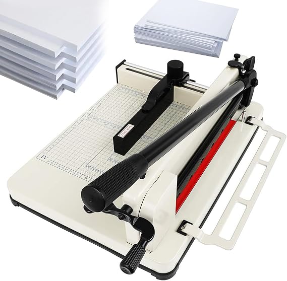 Heavy Duty Paper Cutter, 12 Inch Manual A4 Paper Trimmer, Commercial Stack Paper Trimmer, 400 Sheets Max, 4cm/1.57in Thick,White