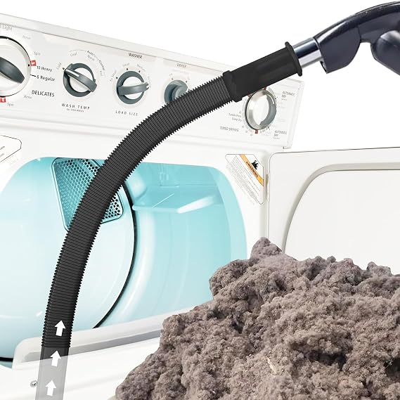 Sealegend Dryer Vent Cleaner Kit Vacuum Hose Attachment Compatible with Most Vacuum Cleaner, Quickly Lint Remover Cleaning Supplies, Black