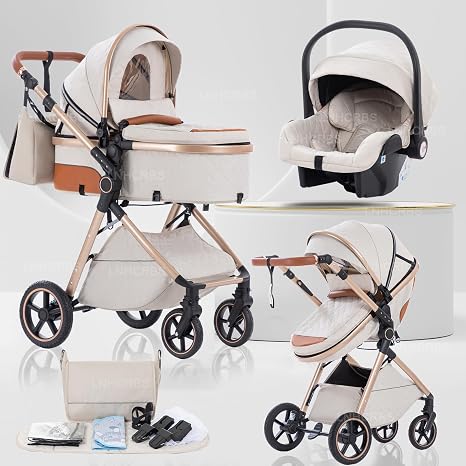 3 in 1 Newborn Baby Stroller Travel System Basket Foldable