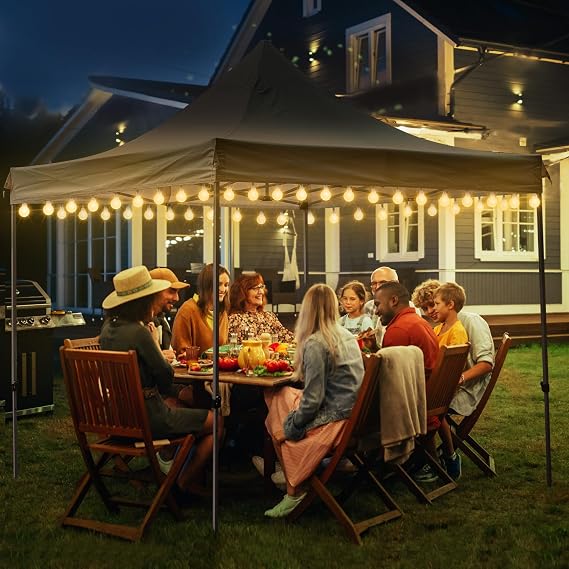 LED Canopy Lights, 40 Ft String Light, Warm White, Waterproof | For 10x10Ft Canopy Tent, 80 LED Bulbs, 8 Lighting Modes, Super Bright Night Outdoor Display