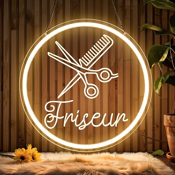 Warm White Hairdresser LED Neon Sign Barbershop Neon Light